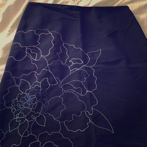 Ann Taylor Stitched Floral Design Skirt